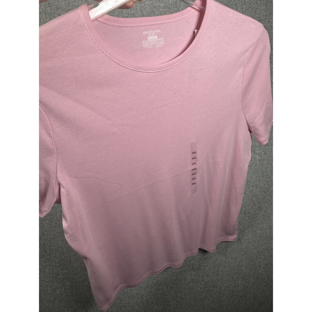 NWT Jones New York Sport XXL Women Top Pink Tee Short Sleeve Basic Solid Cotton - Picture 8 of 11